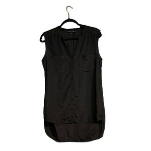French Connection high low sleeveless tunic in black